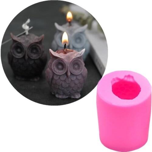3D Owl Candle Silicone Resin Mold for Candle Making DIY Handmade Molds for Plaster Wax Mould Christmas MoldsCake Chocolate Mold