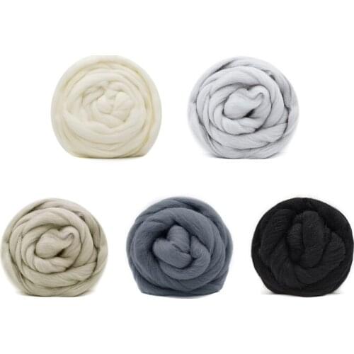 50g (10gx5 Colors) Felting Wool 19 Microns Super Soft Natural Wool Merino Wool for Needle Felting Kit