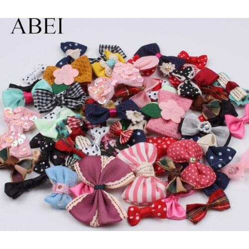 50pcs Random Mix Bows DIY Fashion Headwear Accessories Handmade Craft Project Sewing Hats Shoes Flowers