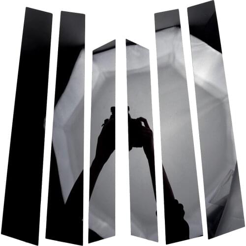 6pcs/Set Glossy Black Car Exterior Door Window Pillar Posts Piano Cover Trim Decor Fit For Honda CRV 2007 2008 2009 2010 2011