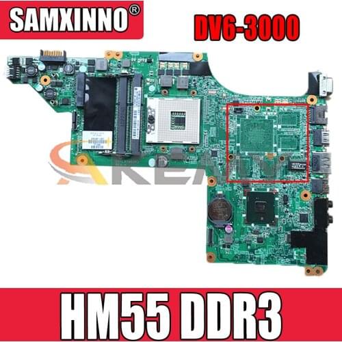 615281-001 615281-501 For HP Pavilion DV6-3000 Notebook Mainboard DA0LX6MB6H1 HM55 DDR3 Laptop Motherboard