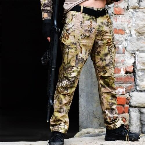 Army Fans Field Shooting Camouflage Combat Tactical Pants Outdoor Sports Hunting Breathable Wearproof Military Training Trousers