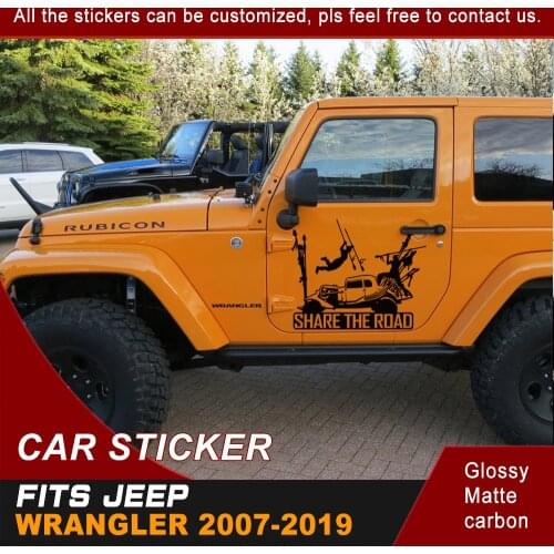 Car Decals Side Door Max Mad Share The Road Graphic Vinyl Modified Decorative Car Stickers For Jeep Wrangler Unlimited Rubicon