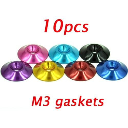 Free Shipping 10 Pcs M3 Aluminum Alloy Cone Gaskets Washers Outer Diameter 18mm