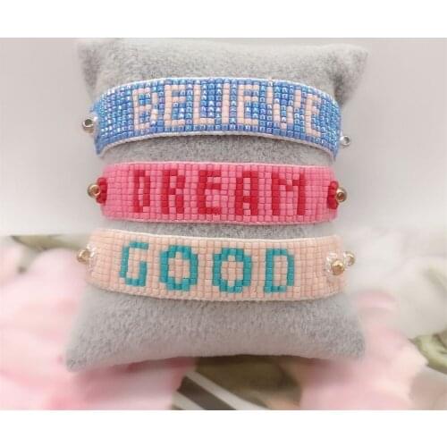 ZHONGVI Miyuki Bracelets For Women Bohemia Multicolor Letter Bracelet Fashion lucky Jewelry Handmade Pulseras Gift Dropshipping