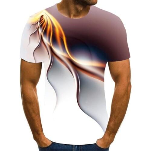 Camiseta Popular Para Hombre, 3D Camiseta De Manga Corta Con Estampado, Camiseta Con Rayos únicos, Camiseta Suelta Con Cuello Re