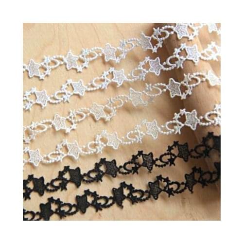 1yard/lot Width:1.5cm Exquisite Star Bead Chain Water-soluble Lace Pure Embroidered Clothing Sewing Accessories (SS-2049)