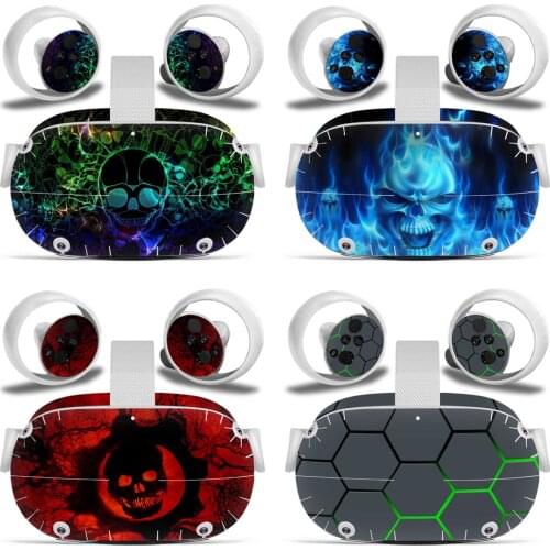 Skull design for Oculus Quest 2 VR Sticker Headset Virtual Reality Decals Protective PVC Skin for Oculus Quest 2 VR skin sticker