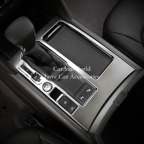 For Volkswagen VW Teramont Atlas 2017-2019 Stainless Steel Front Gear Shift Water Cup Panel Cover Frame Trims Car Accessories