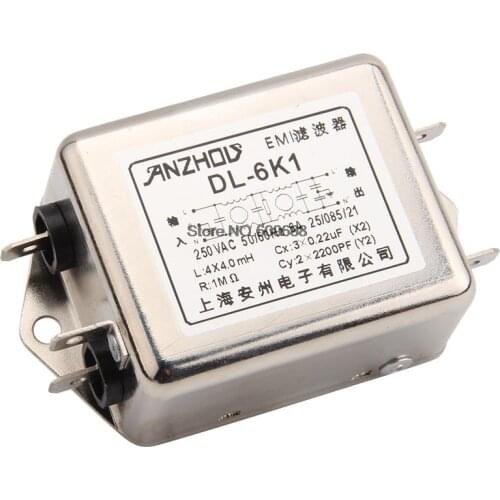 Filter DL-6K1 3A 6A 10A 250V Double-Section High Performance EMI Power Filter DL-3K1 DL-10K1