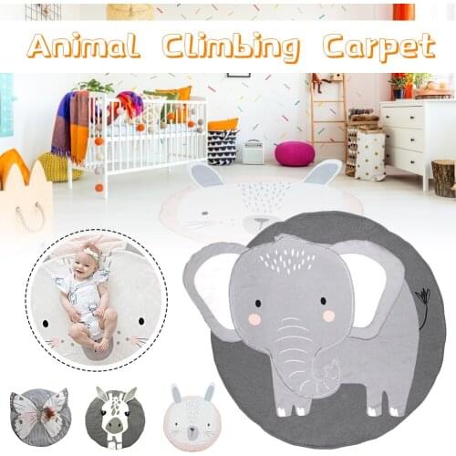 INS Nordic New Cartoons Mat For Children Baby Play Mat Round Carpet Animals Playmat Newborn Photography Props Living Room Carpet
