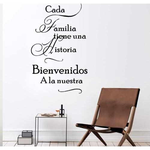 Classic Spanish Quotes Wall Sticker Vinyl Wall Decal For Living Room Family Vinyl Spanish Frase Decor vinilo familia