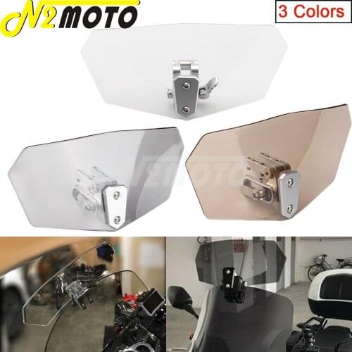 3 Colors Acrylic Airflow Windshield Clip-On Windscreen Wind Deflector for Harley Honda Yamaha Suzuki Kawasaki BMW Aprilia Ducati