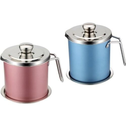 Stainless Steel Grease Keeper 1.3L Vinegar Storage Pot Grease Container Frying