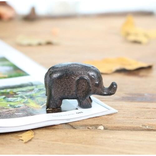 Creative cast iron small elephant book town Mini ornaments Chinese style pressure paper crafts decoration