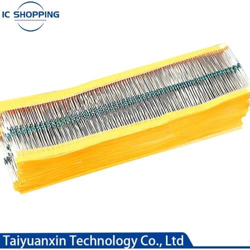 1/6W 1/8W 0.125W Metal Film Resistor Five Ring Power Resistor 0.1~1M 3.3 4.7 10R 47 100 220 360 470 1K 2.2K 10K 22K 4.7K 100KOhn
