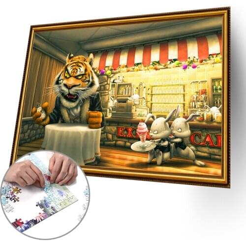 Cute Animals Portrait Assembling Stress Relief Toys 1000 Pieces Paper Jigsaw Puzzles Puzzle Game Interesting Toys