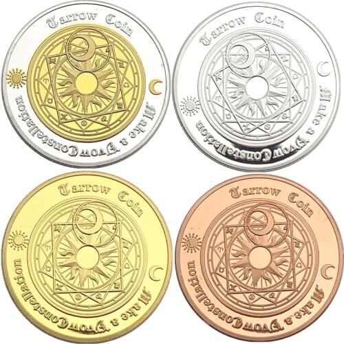 Custom Tarot Constellation Divination Lucky Wishing Challenge Coin Welcome to Customize with Your Design