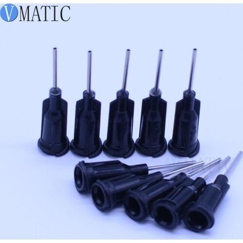 Free Shipping 100Pcs 0.5'' Luer Lock Glue Dispensing Needle Tip 1/2 Inch Black 19G Needle