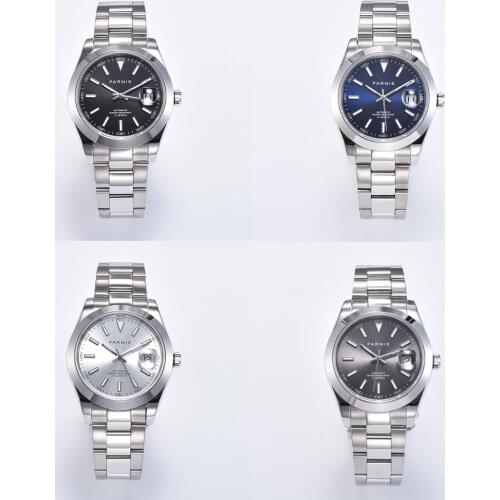 PARNIS Brand Luxury 4 Colors Polished Self Winding Men Wristwatch Sapphire Glass Date Window MINGZHU MOVEMENT