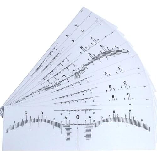 Wholesale 50/100pcs Disposable Accurate Tattoo Ruler Sticker Stencils Permanent Makeup Eyebrows Tool Eyebrows Template Material