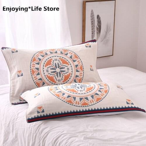 A Pair of Cotton Gauze Pillow Towels Japanese Four-layer Thickened Bedroom Household Pillow Towel Men and Women