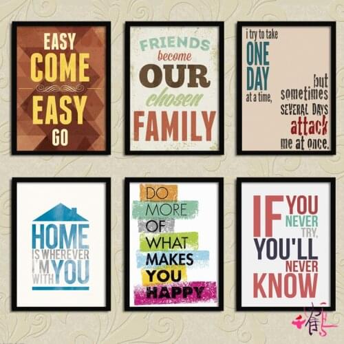 Retro English Words Poster Home Accessories Decorative Painting Living Room Modern Minimalist Paintings Restaurant Mural Wall