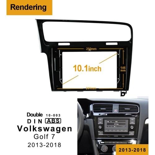 2Din Car DVD only Frame Audio Fitting Adaptor Dash Trim Facia Panel 10.1" For Volkswagen Golf7 2013-2018 Double Din Radio Player