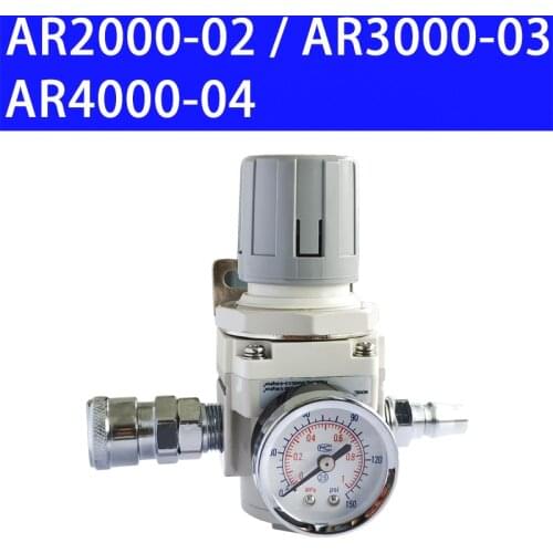 High Quality AR2000-02 AR3000-03 AR4000-04 Pneumatic Compressed Air Compressor Pressure Regulator Valve 1/4" 3/8" 1/2"