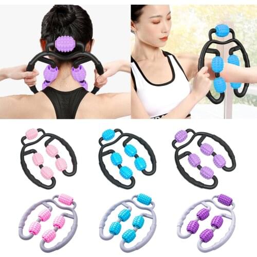 Fitness Roller Muscle Relaxer Leg Massage Roller Ring Clip Blue Fitness Gym Sports Relaxation Calf Body Shaping