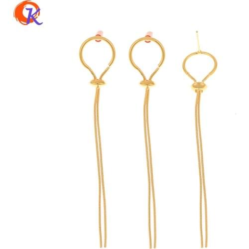 Cordial Design 20Pcs 12*79MM DIY Earrings Making/Jewelry Accessories/Chain Shape/Genuine Gold Plating/Hand Made/Earrings Stud
