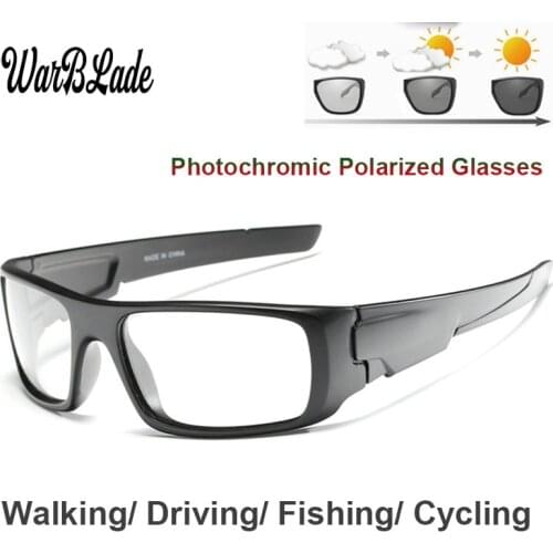 WarBLade Photochromic Sunglasses Men Car Driving Goggles Polarized Sun Glasses Outdoor Sports Chameleon Discoloration Sunglasses