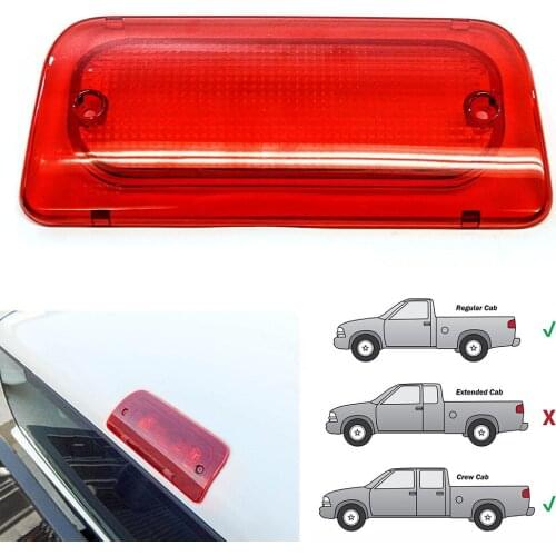 Third Brake Light Lens For Chevy S10 94-04 GMC Sonoma REG OR CREW Cab High 3rd Brake Light Lens