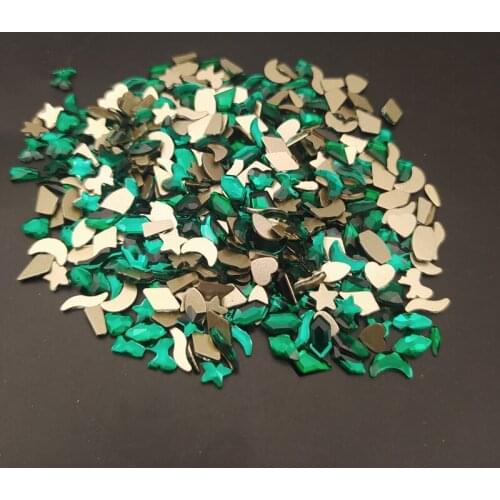 High Quality 50pcs/bag Nails Art Rhinestone Flatback Crystal Glass Green Stones For 3D Nail Art Decoration Design