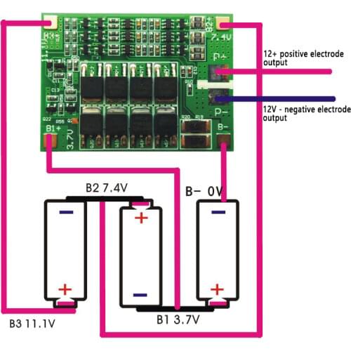 BMS 3S 40A 11.1V 12V 18650 Lithium Battery Protection Board With Balance For 18650 Battery Accessories Balancer Plate Equalizer