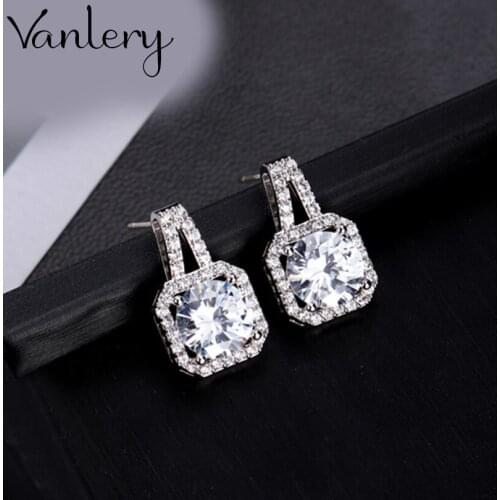 New Arrivals Korean Style Square Zircon Earrings For Women Lady Bridal Earrings Girls Gifts Pendientes Brincos 2021