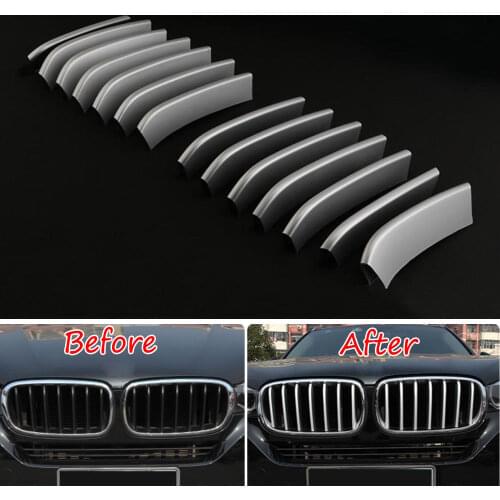 14 pcs/set Front Grille Grill Cover Decoration Molding Trim ABS Sequin For X5 F15 X6 2014-2015 Car Styling Auto Accessories