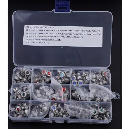 150 sets/box gemstone Scissor Screws Stainless Steel Haircutting Styling Scissors Accessories Multiple sizes Scissor Screws