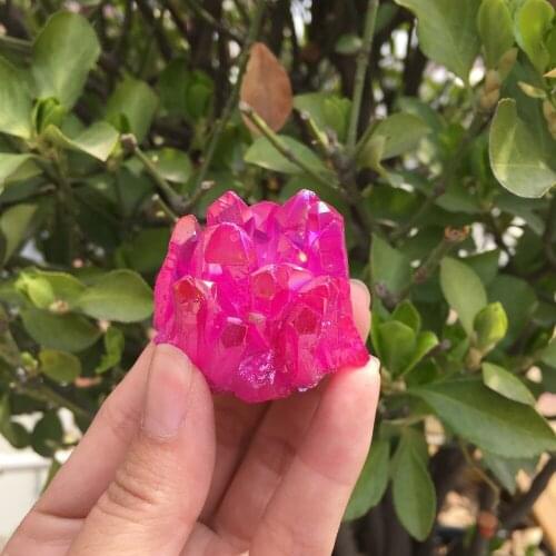 53g Rare beautiful rose flame aura quartz crystal cluster specimen only one