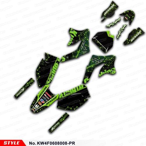 Aftermarket Enduro Stickers MX Decals Backgrounds for KX250F KX450F KXF 250 450 2006 2007 2008, Style No. KW4F0608008-PR