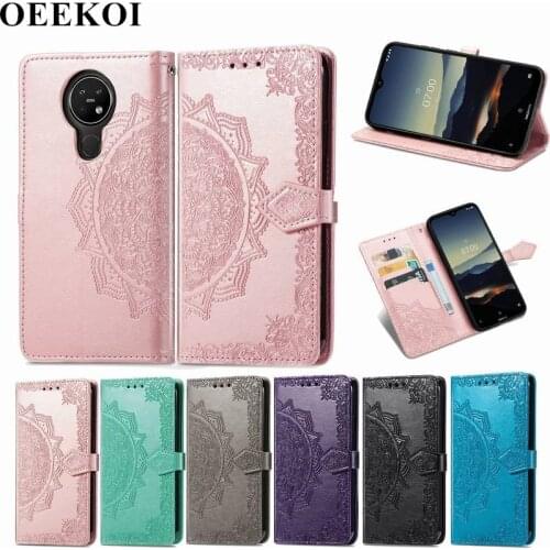OEEKOL Datura Flower Flip Cover PU Leather Wallet Case for Nokia 3.4