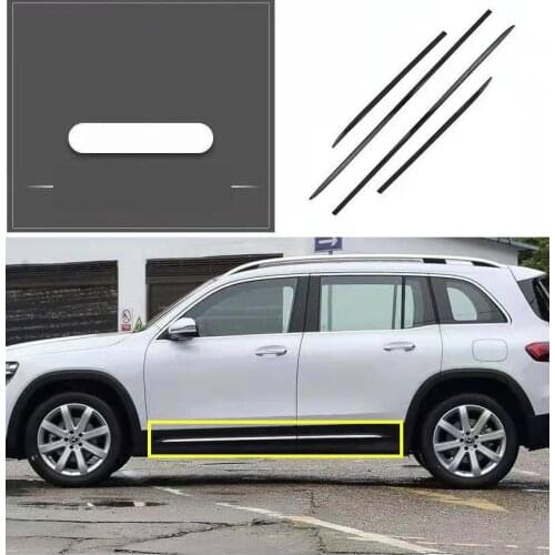 For Mercedes- Benz GLB 2019 2020 2021 STAINLESS STEEL/Carbon fibre CAR SIDE DOOR BODY PROTECTOR MOLDING COVER TRIM 4pcs/Set