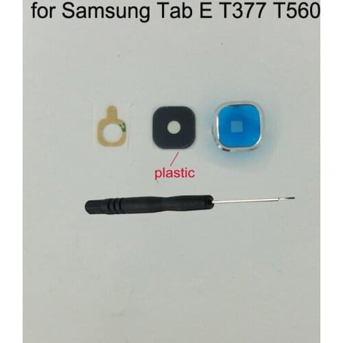 For Samsung Tab E T377 T560 Phone Tablet Housing Frame New Back Rear Camera Safety Plastic Lens + Tools