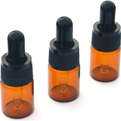 20pcs 22X37mm 5ml Amber Glass Dropper Bottle Perfume Sample Vial For Essential Oil Tiny Portable Thick Bottle