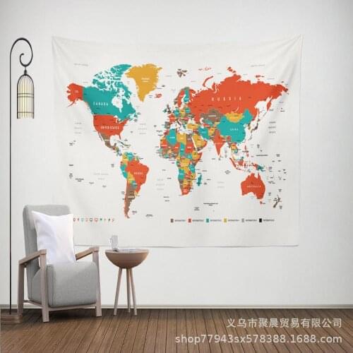 World Map Tapestry Vintage Home Decor Hippie Wall Hanging Tapestries Beach Towel Yoga Mat Blanket