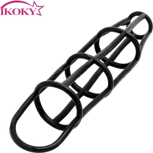 IKOKY Elastic Cock Ring Delay Ejaculation Time Sex Toys for Men Adult Products Penis Enlargement Penis Rings Net Silicone