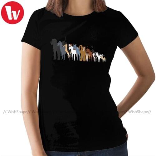 Italian Greyhound T-Shirt Sighthound Line Up T Shirt Large size Trendy Women tshirt Ladies Tee Shirt
