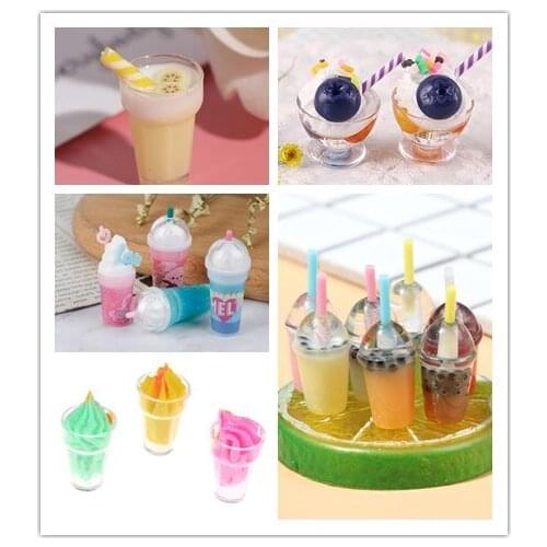 Ice-cream Coffee Cup Drink Pretend Food Dollhouse Decor For 1/12 Doll Kitchen Toys For Baby 1:12 Scale Dollhouse Miniature