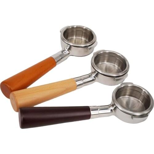 Coffee Bottomless Portafilter Group-head 58mm 2 Ears For Aibo/WEGA/rocket Replacement Solid Wooden Handle Basket Espresso Tools