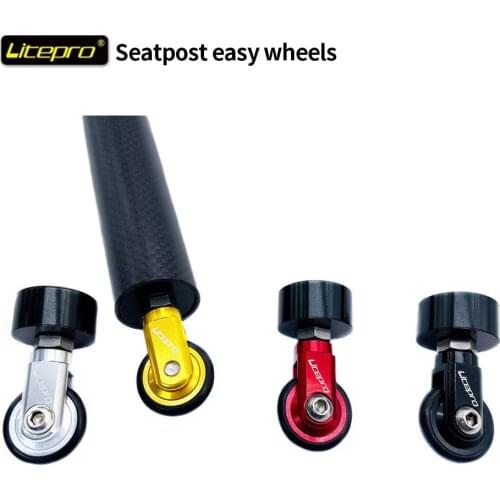 Litepro Folding Bicycle Easy Wheel For 33.9mm Seatpost BMX Bike Seat Tube Rod Easywheel Folding Bike Accessories